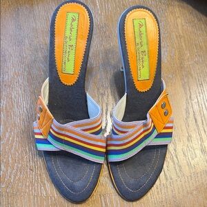 Goffredo Fantini Multicolor Striped Heels